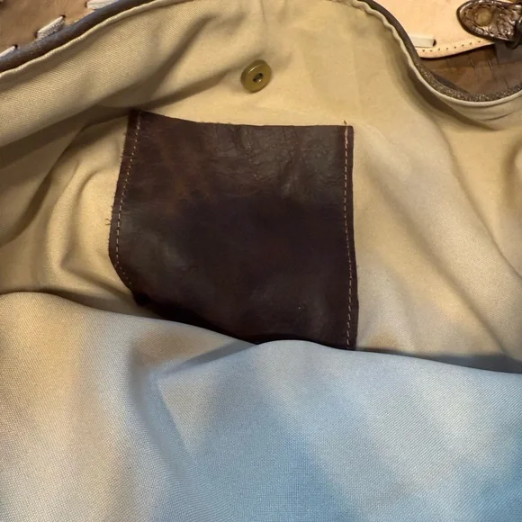 Stylish Beige and Brown Fringe Shoulder Bag - Picture 10 of 13